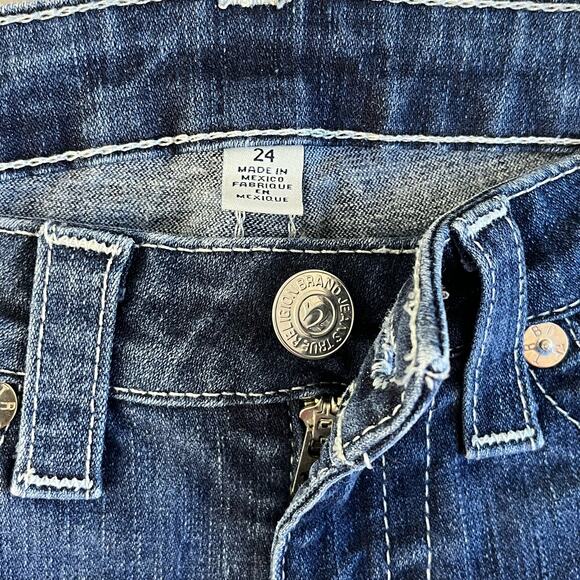 True Religion Lone Star Legging Denim Skinny Jeans Crystal Logo 24 - Picture 3 of 9